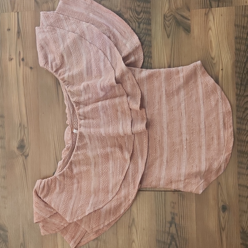 Free People Heirloom Off The Shoulder Stretch Ruffle Peach Xsmall Euro Summer